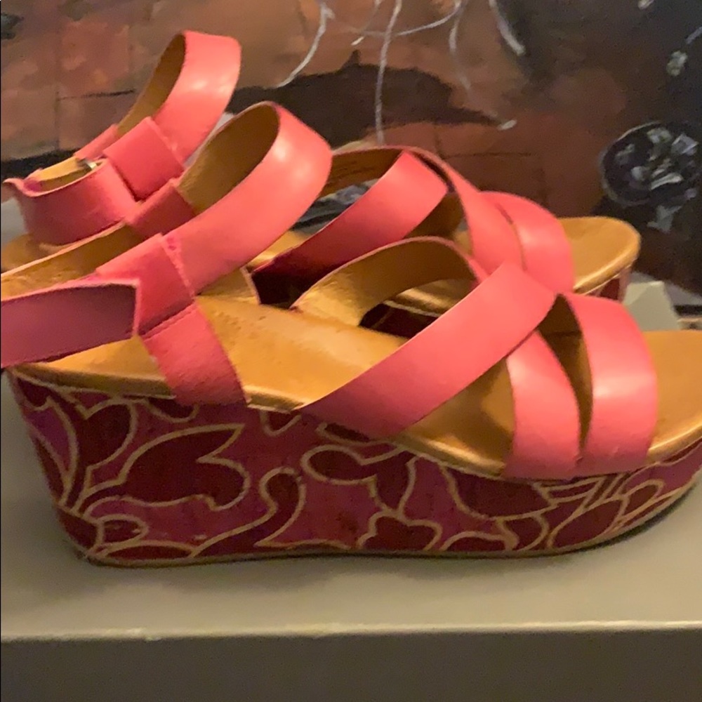 Nappa Leather wedged heel platform sandal